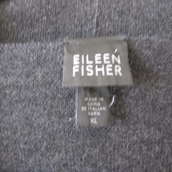 Eileen Fisher Charcoal Gray Merino Wool Tie Front Knit Duster Jacket Cardigan XL - Picture 5 of 7